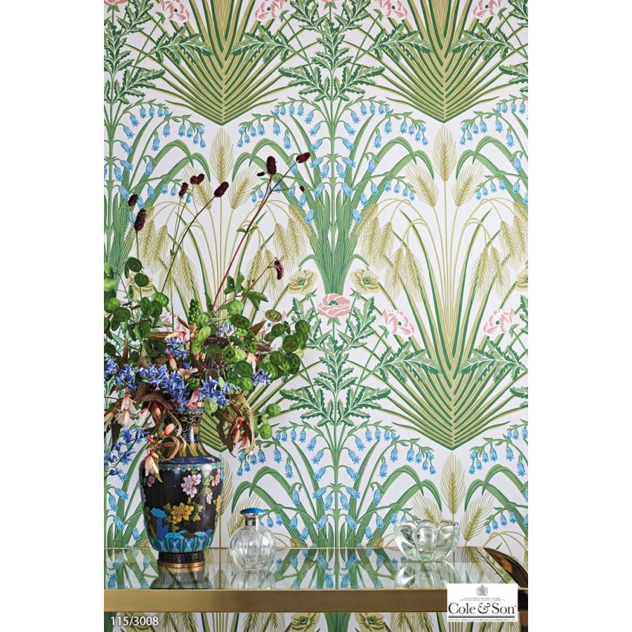 輸入壁紙 クロス テシード イギリス製 花柄 グリーン アールヌーボー