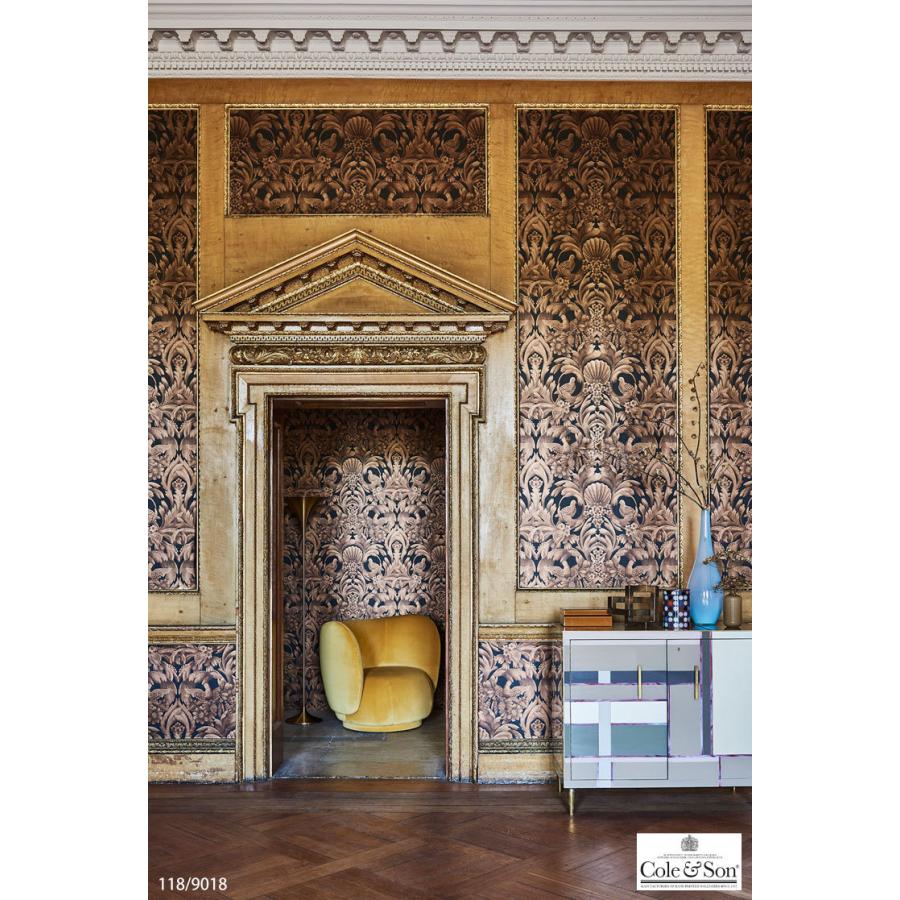 TECIDO（テシード） 輸入壁紙 クロス イギリス製 彫刻 鳥 植物 光沢