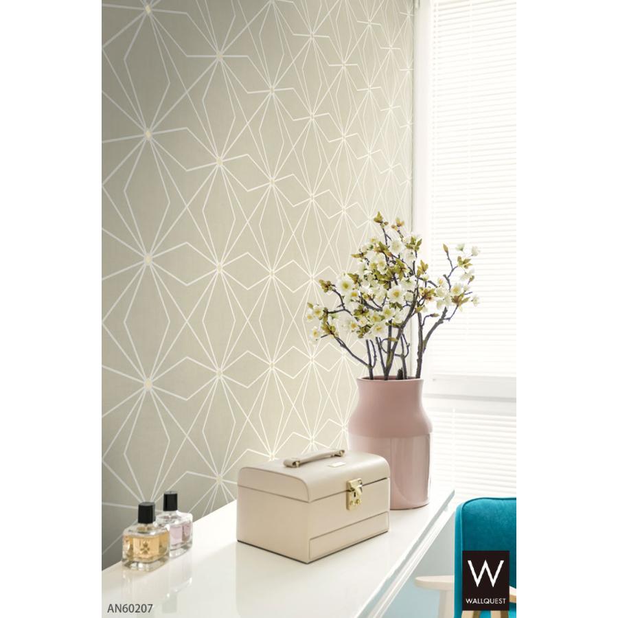 輸入壁紙 アメリカ製 麻の葉柄 線画 幾何学 花 Wall Quest 52cm 10m ロール An605 紙 クロス Diy リフォーム 1ロール単位 Tewqan605 カベコレ Yahoo 店 通販 Yahoo ショッピング