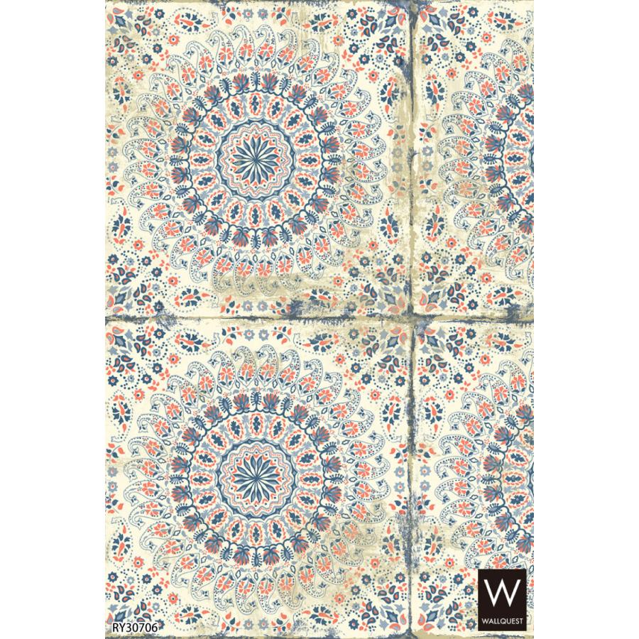 着後レビューで 送料無料 アメリカ製 輸入壁紙 タイル 1ロール単位 Ry 52cm 10m ロール Quest Wall モロッコ柄 壁紙 品番を選ぶ Ry Www Proquemchile Com