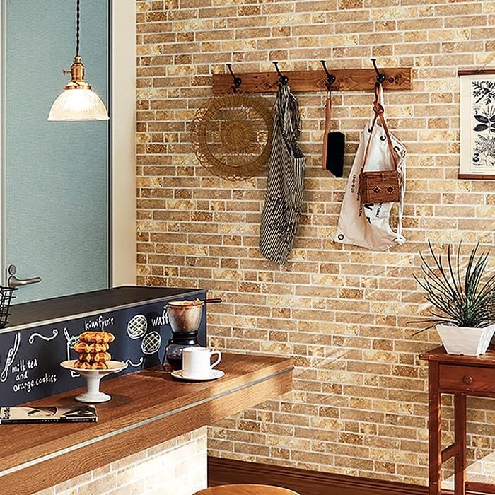 壁紙 のりなし クロス 国産壁紙 ブラウン 北欧 レンガ ブロック 茶色 西海岸 ロングセラー サンゲツ Fe Diyリフォームのお店 かべがみ道場 通販 Paypayモール