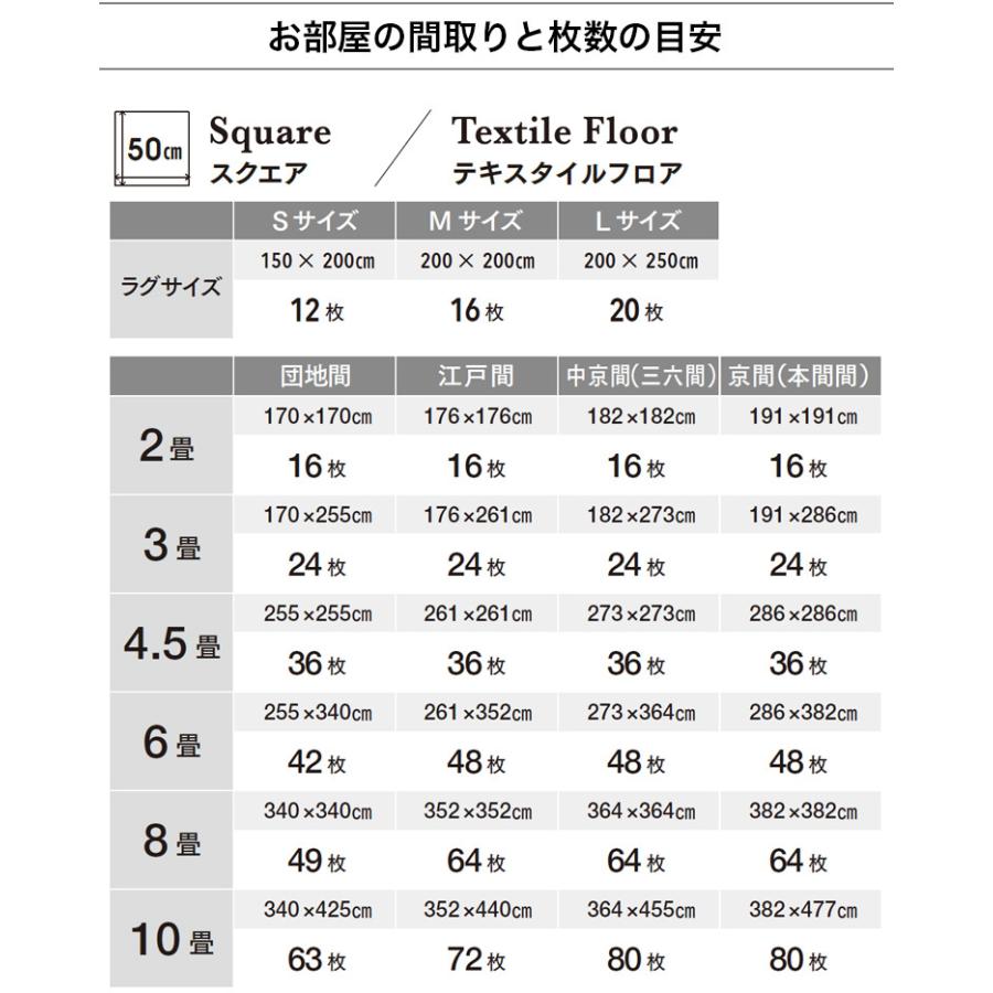 東リ（TOLI） タイルカーペット 50×50 洗える 滑り止め ファブリック