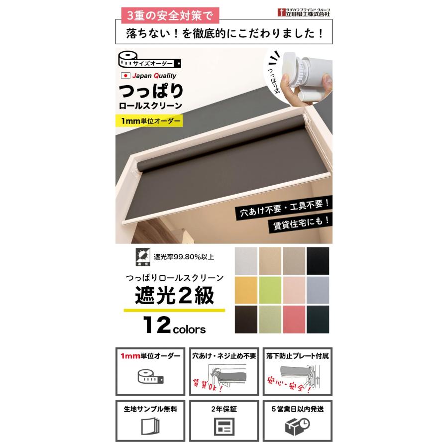立川機工 つっぱり ロールスクリーン ロールカーテン オーダー 1mm単位