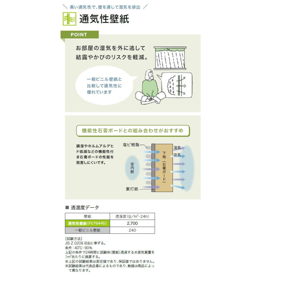 サンゲツ（SANGETSU） 【＊送料無料(わEX便)】壁紙 のりなし壁紙 ファイン 2023-2026 通気性 FE76441 ...
