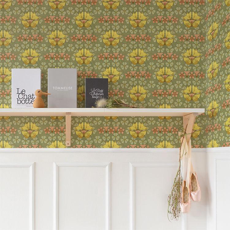 壁紙シール サンプル 貼ってはがせる アンティーク レトロ 花柄 サイズ リメイク シート 防水 模様替え 張り替え ハッテミー Hatte Me 復刻図案集1 壁紙屋本舗 Paypayモール店 通販 Paypayモール