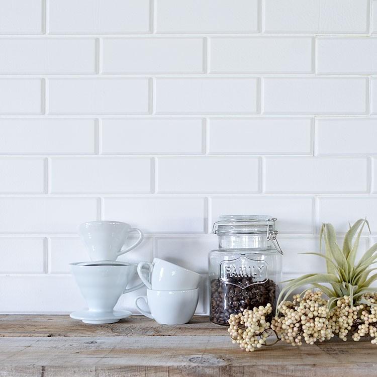 貼るだけ メトロタイル シート ホワイト 白 1シートばら売り 壁紙屋本舗 Paypayモール店 通販 Paypayモール