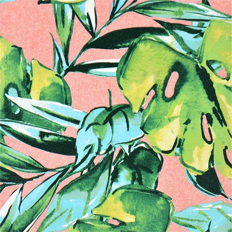 のり付き 壁紙 国産 クロス 張り替え 1m単位 切り売り ボタニカル 葉っぱ 南国 モンステラ ピンク 緑 グリーン Slv 1040 Lv 1040 壁紙屋本舗 Paypayモール店 通販 Paypayモール