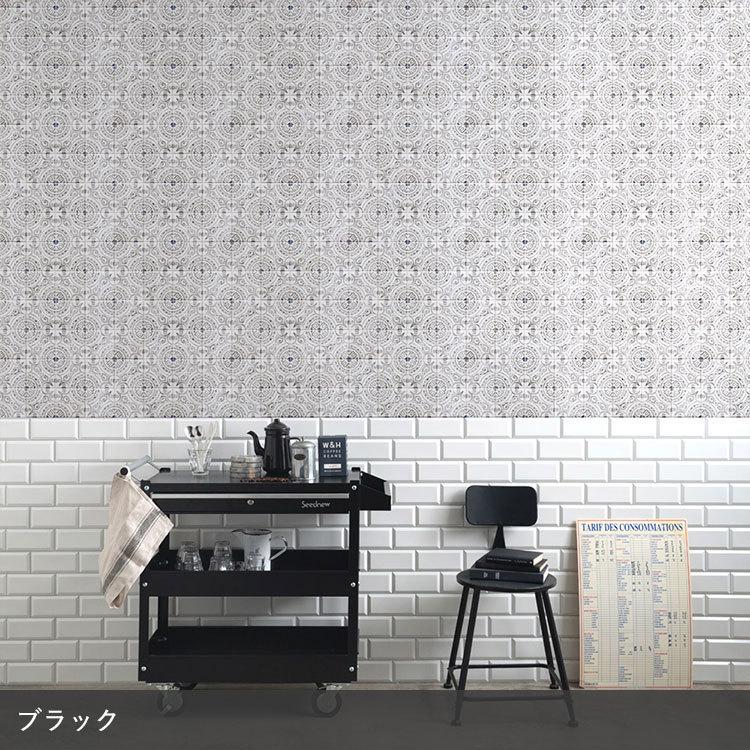 壁紙シール ナチュラル アンティーク タイル 絵付け はがせる 粘着シート ハッテミー スクエア 約42cm×42cm×6枚セット ウォールステッカー | 壁紙屋本舗 | 16
