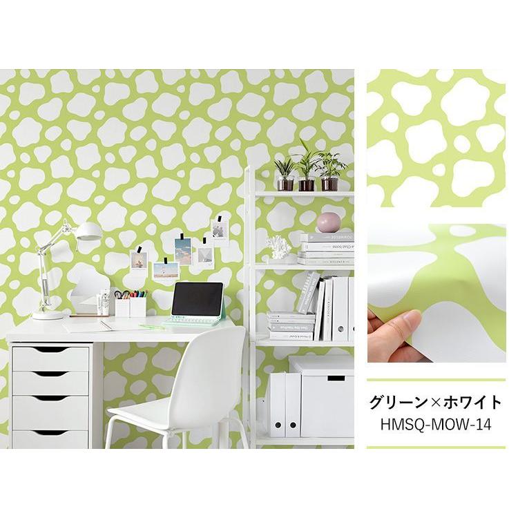 壁紙シール アニマル 牛柄 カラフル パステル はがせる 粘着シート ハッテミー スクエア 約42cm×42cm×6枚 ウォールステッカー | 壁紙屋本舗 | 23
