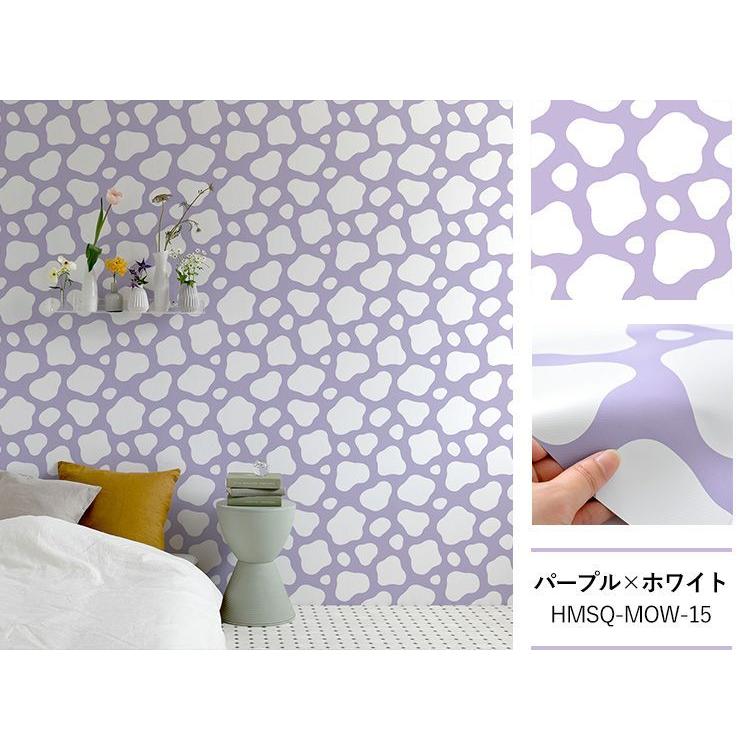 壁紙シール アニマル 牛柄 カラフル パステル はがせる 粘着シート ハッテミー スクエア 約42cm 42cm 6枚 ウォールステッカー 壁紙屋本舗 Paypayモール店 通販 Paypayモール