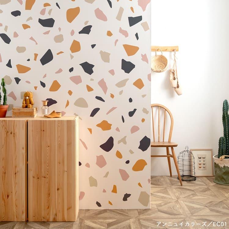 はがせる ウォールステッカー 壁紙シール テラゾー アンニュイカラーズ 1枚単位 ツヤあり お試し サンプル 追加購入 賃貸ok 撥水 水回り リメイク 壁紙屋本舗 Paypayモール店 通販 Paypayモール