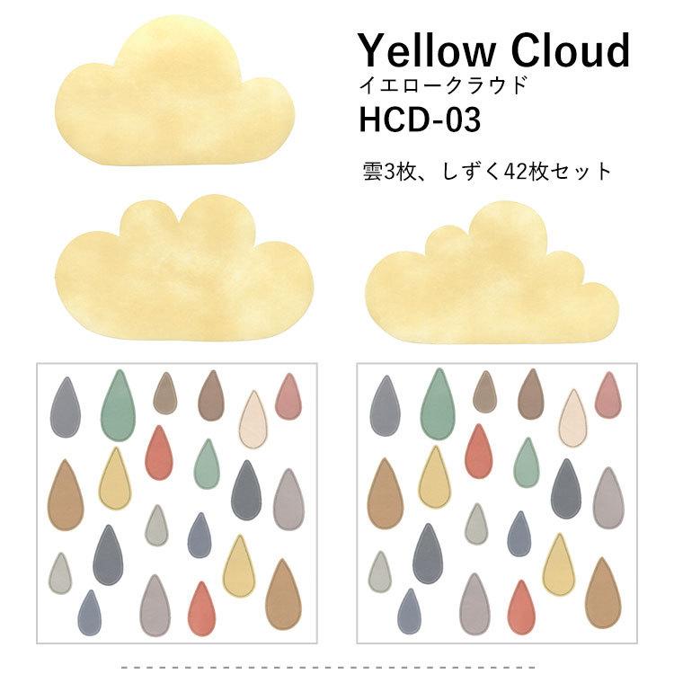 壁紙 はがせる Hattan Cloud ハッタン クラウド ブルー ピンク イエロー キッズ 雲 しずく ステッカー セット 再湿タイプ | 壁紙屋本舗 | 13