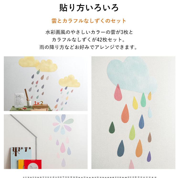 壁紙 はがせる Hattan Cloud ハッタン クラウド ブルー ピンク イエロー キッズ 雲 しずく ステッカー セット 再湿タイプ | 壁紙屋本舗 | 08