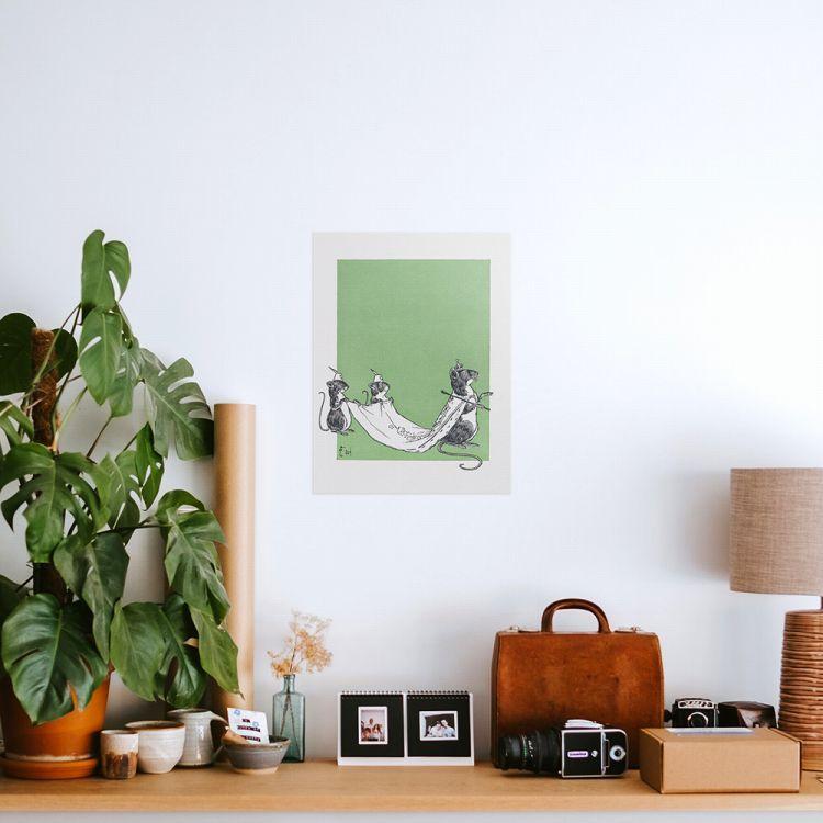 インテリアアート原画 1枚のみ縦116.7cmx横91cm 壁掛 画鋲OK.軽量