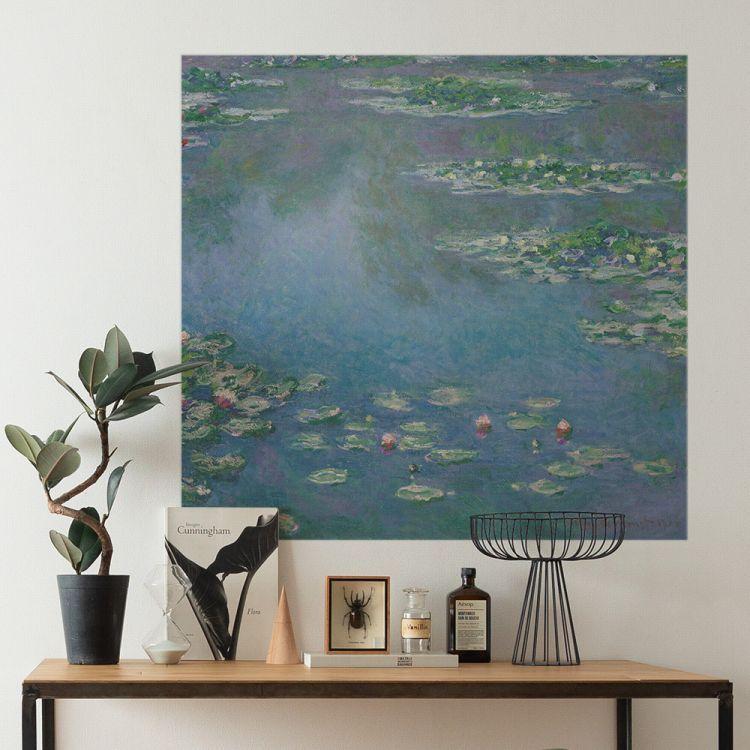 Hattan 水だけで貼れる はがせる アートポスター モネ 睡蓮 名画 Hattan 水だけで貼れる はがせる アートポスター モネ 睡蓮 名画