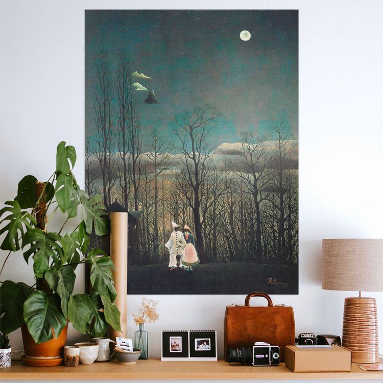 Hattan 水だけで貼れる はがせる アートポスター アンリ・ルソー 名画