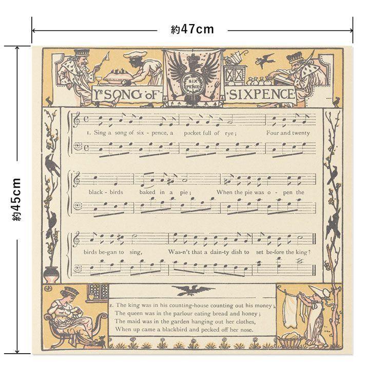 Hattan 水だけで貼れる はがせる アートポスター 楽譜 ヴィンテージ M