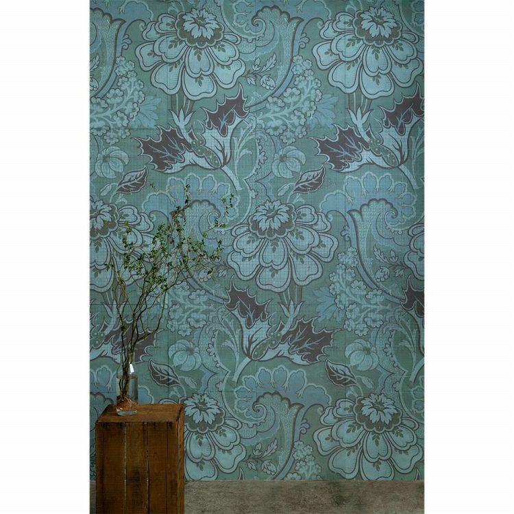 壁紙 はがせる パッチワーク壁紙  Hattan NLXL BIG PATTERN "PAOLA" MURAL HMRV-03 24枚フルセット 再湿タイプ ビンテージ 花柄 青 ブルー | 壁紙屋本舗 | 02
