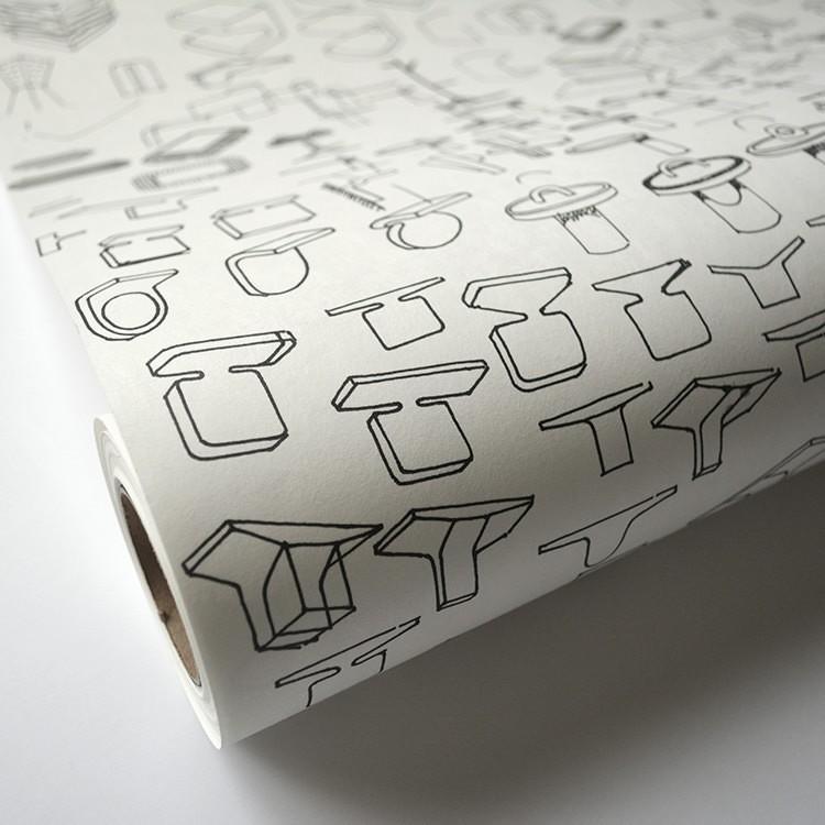 壁紙 はがせる 輸入壁紙 NLXL LAB Sketched Wallpaper Neil Poulton 1ロール 48.7cm×10m 単位で販売 国内在庫