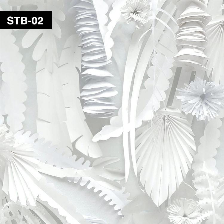 壁紙 はがせる 輸入壁紙 MONOCHROME WALLPAPER BY STUDIO BOOT ペーパーフラワー モノクロ STB-02