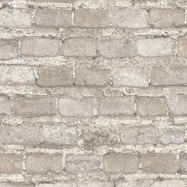 リピート 貼ってはがせる レンガ 石目調 白 ホワイト フェイク柄 壁紙屋本舗