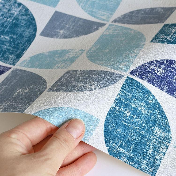 壁紙 輸入壁紙 Rasch 5199 Modern Art ジオメトリー ノルディック 幾何学 北欧 ブルー ホワイト レトロ レトロモダン 壁紙屋本舗 Paypayモール店 通販 Paypayモール