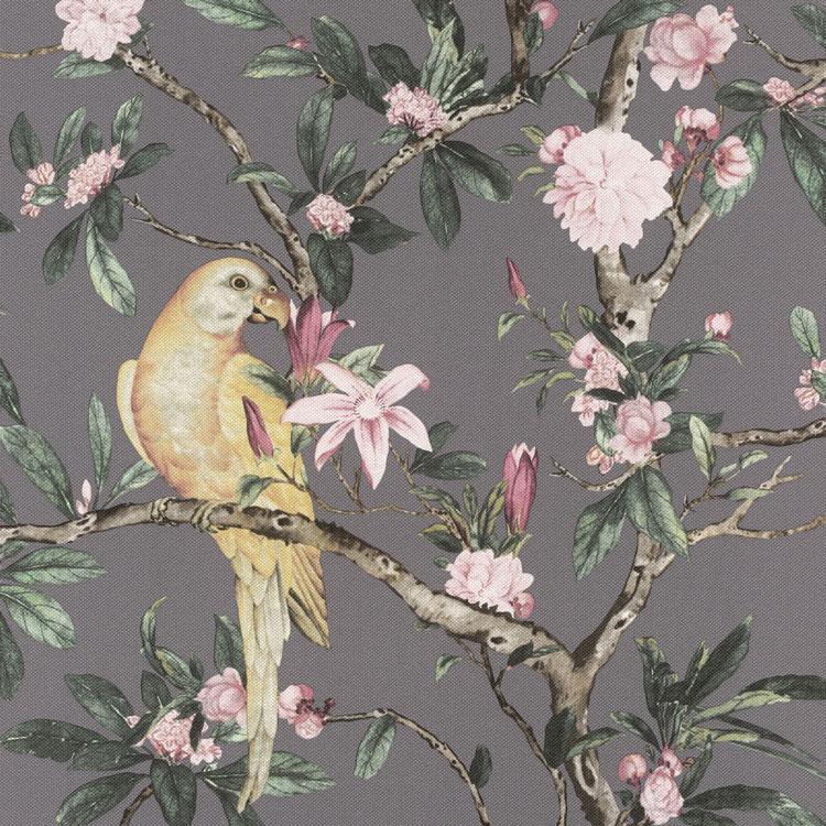 はってはがせる 輸入壁紙 Rasch Poetry Ii 1ロール 巾 53cm 10m 単位 グレー 紫 パープル 花 鳥 アニマル 動物 フラワー 壁紙屋本舗 Paypayモール店 通販 Paypayモール