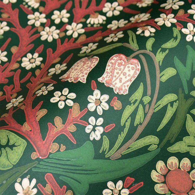 貼ってはがせる 輸入壁紙 MORRIS モリス Blackthorn Autumn 216962 巾 52cm × 10m ボタニカル 緑 | 壁紙屋本舗 | 04