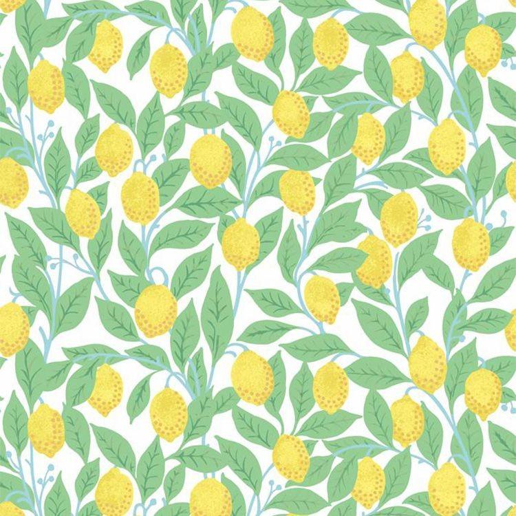 貼ってはがせる シール 壁紙 リメイクシート wallshoppe(ウォールショップ) / Lemons-White | 壁紙屋本舗 | 01