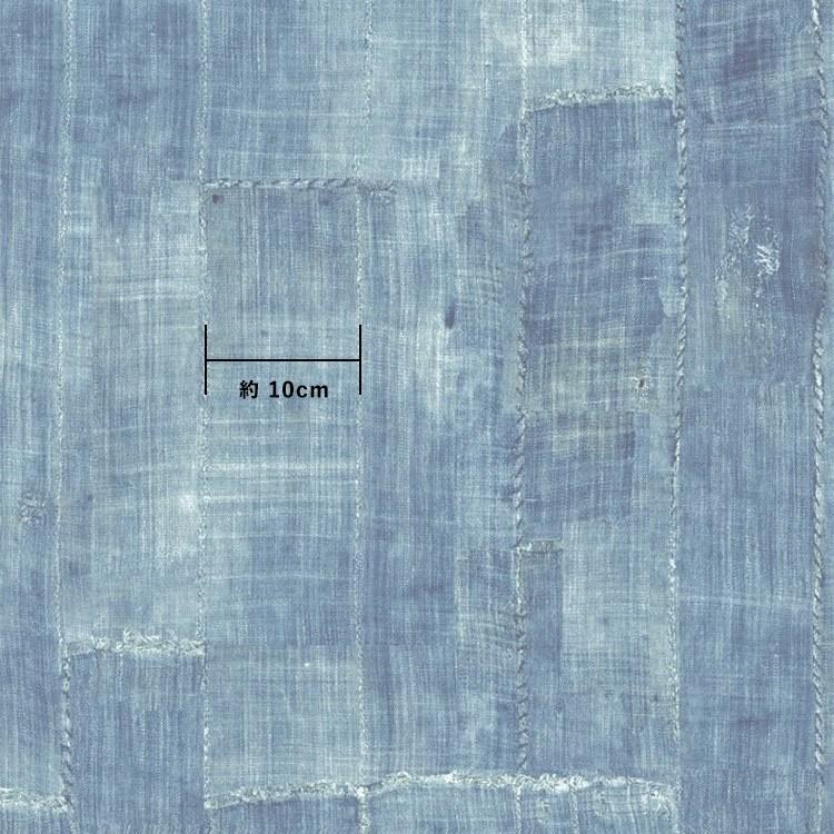 貼ってはがせる シール 壁紙 リメイクシート wallshoppe(ウォールショップ) / Lafayette Patchwork-Blue | 壁紙屋本舗 | 03