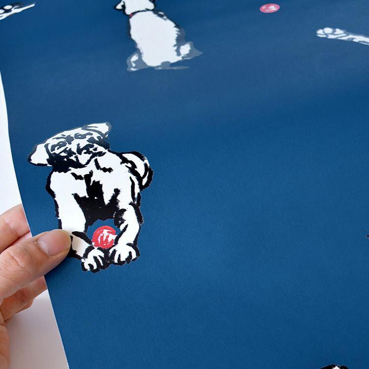 貼ってはがせる シール 壁紙 リメイクシート wallshoppe(ウォールショップ) / Nacho Toile-Cadet Blue | 壁紙屋本舗 | 03