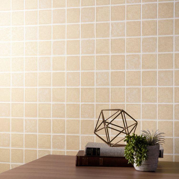 壁紙屋本舗 のりなし 壁紙 シンプル タイル ベージュ スクエア スクエアタイル Sbb 1417 1417 1m単位 切売 壁紙屋本舗 Paypayモール店 通販 Paypayモール