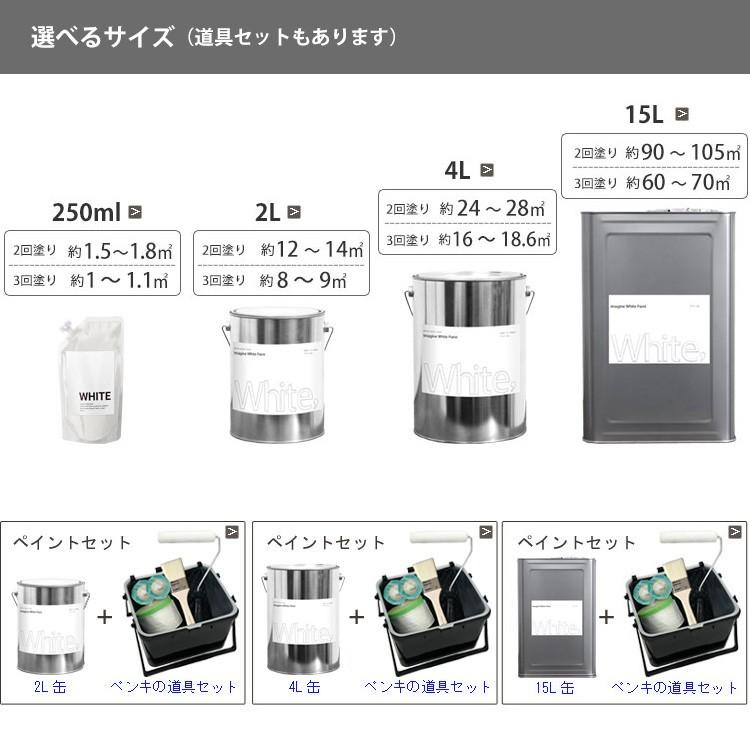ペンキ 水性塗料 白 ホワイト イマジンホワイトペイント250ml 白色 真っ白 white | イマジンウォールペイント | 02