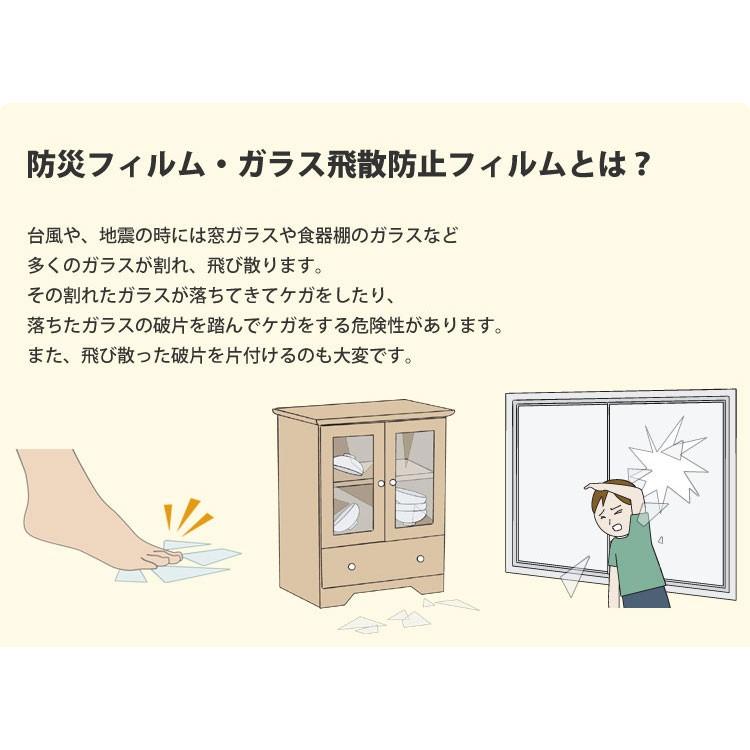 窓ガラス フィルム UVカット ガラス飛散防止 ガラス シート 防災フィルム 地震 防災 災害対策 防災対策 巾46cm×長さ1.8m | 壁紙屋本舗 | 01