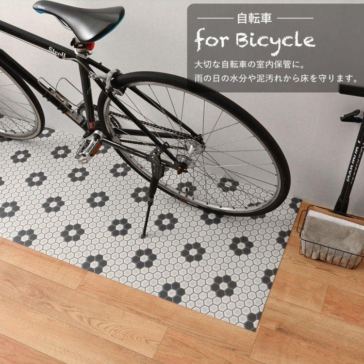 キッチンマット 拭ける 撥水 オーダー おしゃれ キッチンラグ キッチン 台所マット ハニカム タイル シンプル 100cm以上1cm単位 幅60cm | 壁紙屋本舗 | 05