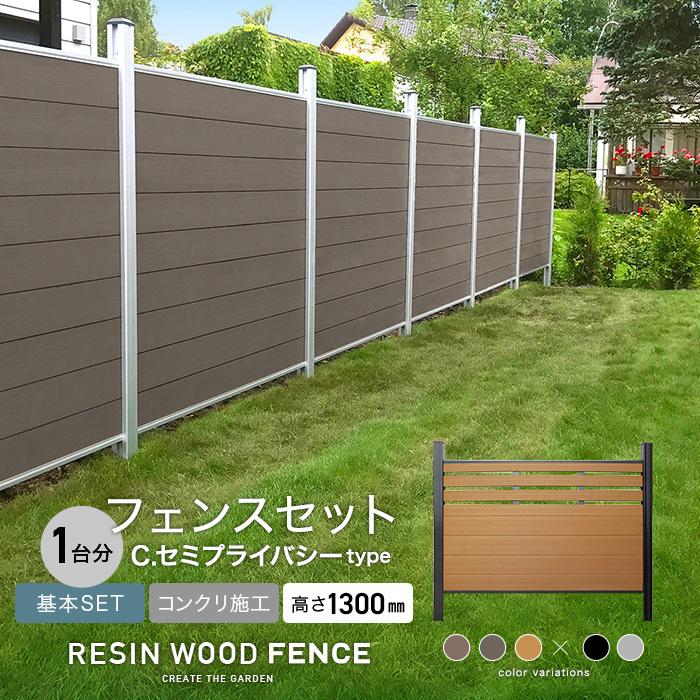 新発 人工木フェンス Resta Resin Wood Fence コンクリート施工 基本セット C セミプライバシーtype H1300mm 1sl 3bk Fcs 130tkc 0 信頼 Atempletonphoto Com
