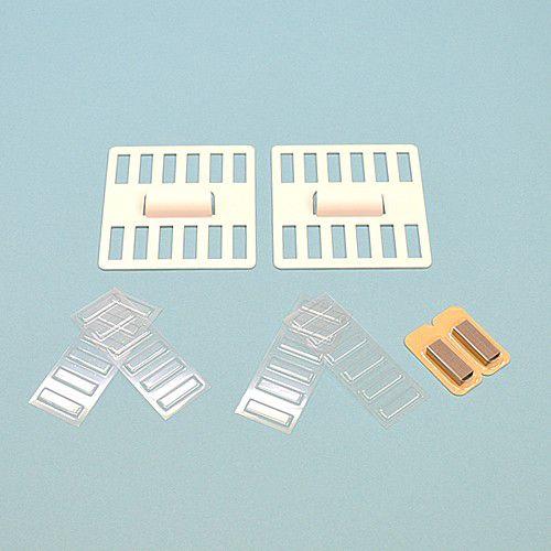 壁美人 壁側金具18K 2枚セット ホワイト ホッチキス収納 : 壁掛け