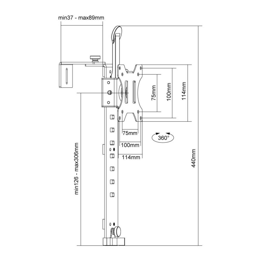 パーテーションにパソコンモニターを取り付け パーテーション用モニター壁掛け金具 快適ワークのモニターアーム PT100 |  | 09