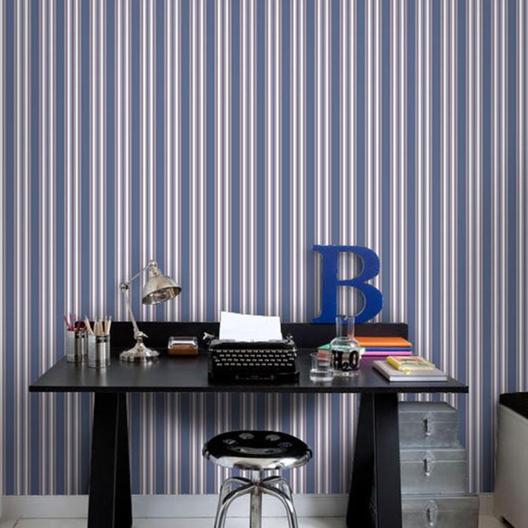 壁紙 フリース壁紙 Jebrille Wallpaper ストライプブルー 巾46cmx10m 長屋なぎさ ストライプ おしゃれ はがせる壁紙 貼ってはがせる壁紙 かべがみ革命 通販 Paypayモール