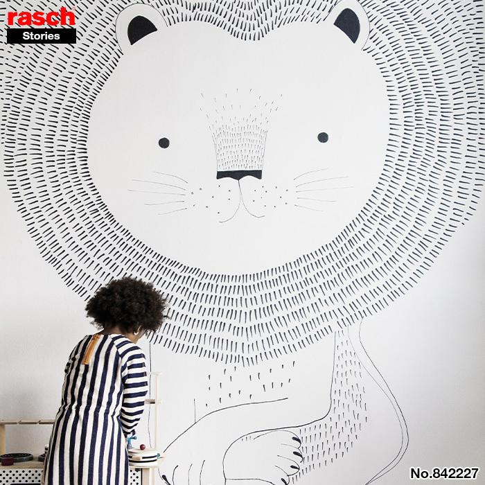 壁紙 輸入壁紙 rasch Stories 200cmx280cm 全1色 はがせる壁紙 貼ってはがせる壁紙 フリース壁紙 賃貸 ドイツ製  アニマルの画像