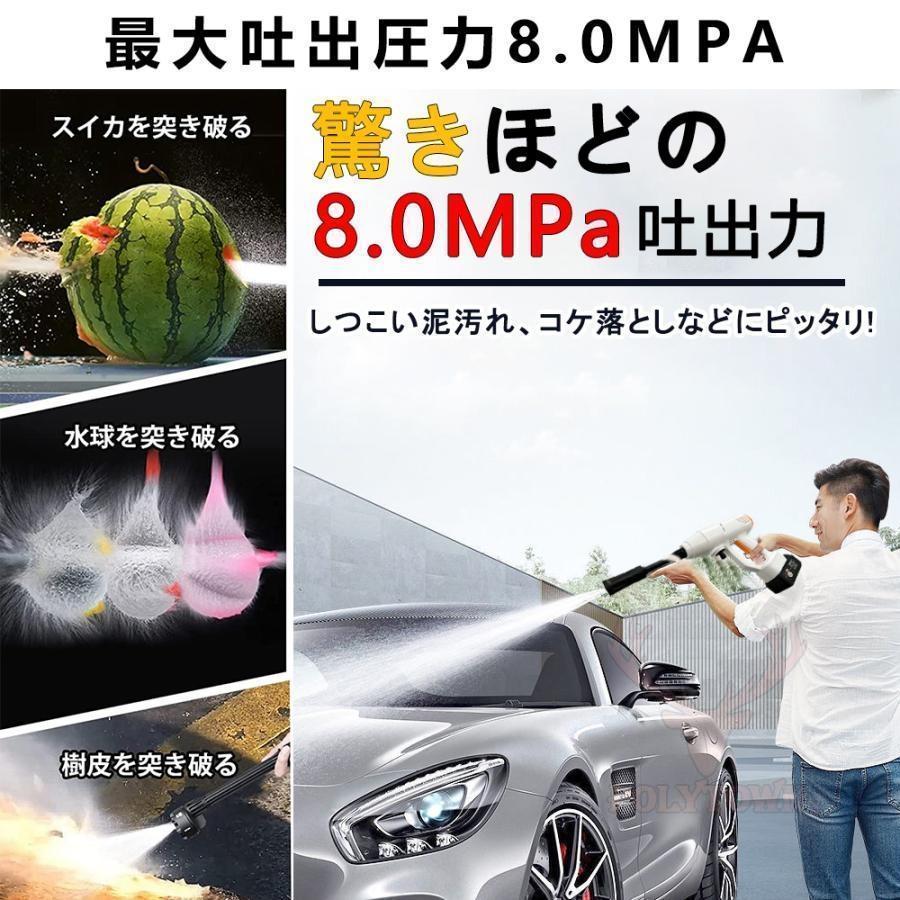 高圧洗浄機 コードレス 2024強化版 洗車機 軽量 充電式 8MPa 6IN1