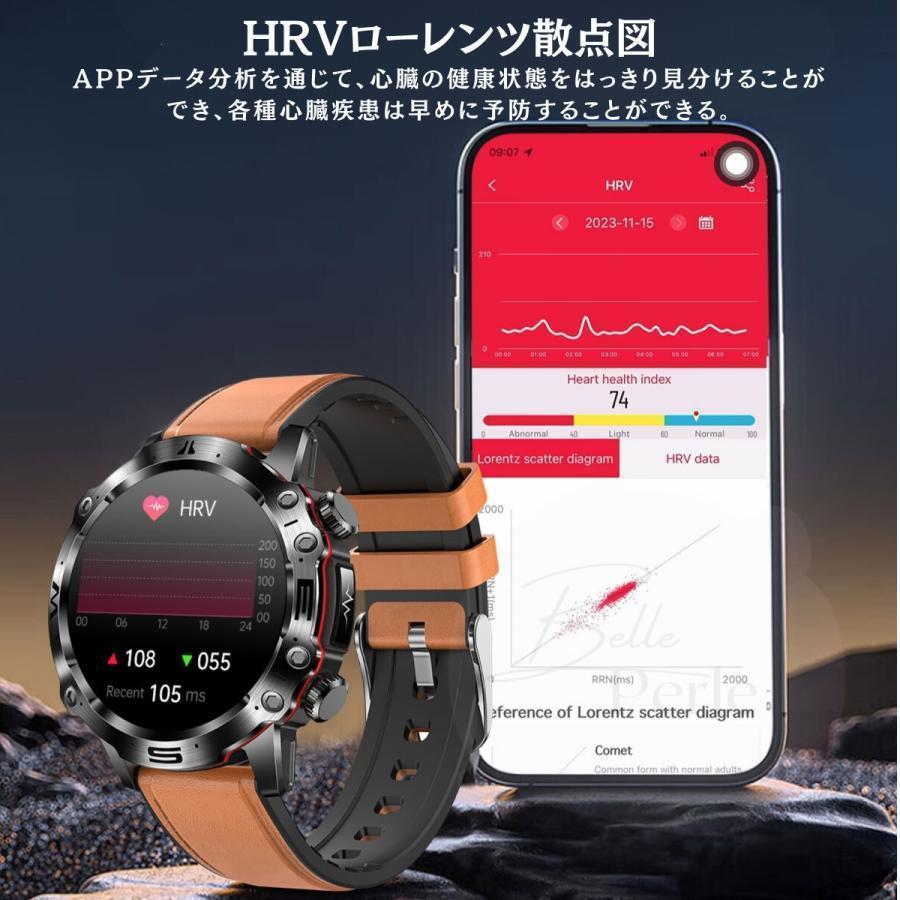 スマートウォッチ 血糖値 ECG心電図測定 血圧測定 通話機能 軍用