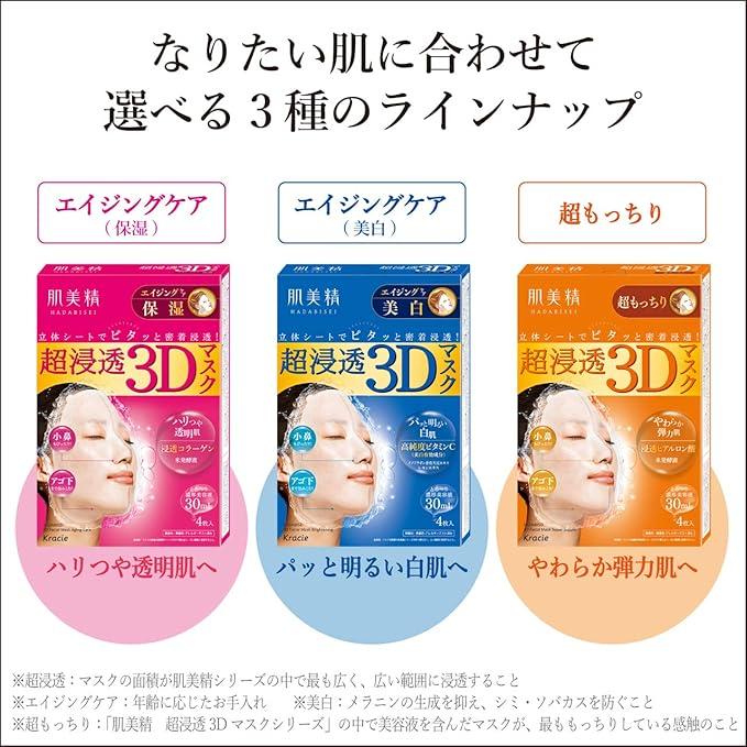 ニャン玉【新品】肌美精 エイジングケア 美白 1箱4枚入×25箱 肌美精 【選べる3種】肌美精 超浸透3Dマスク( 4枚入 )（ エイジング