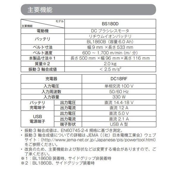 マキタ 18V BS180DRG 充電式ベルトサンダ 【本体+6.0Ahバッテリ マキタ 18V BS180DRG 充電式ベルトサンダ 【本体+6.0Ahバッテリ