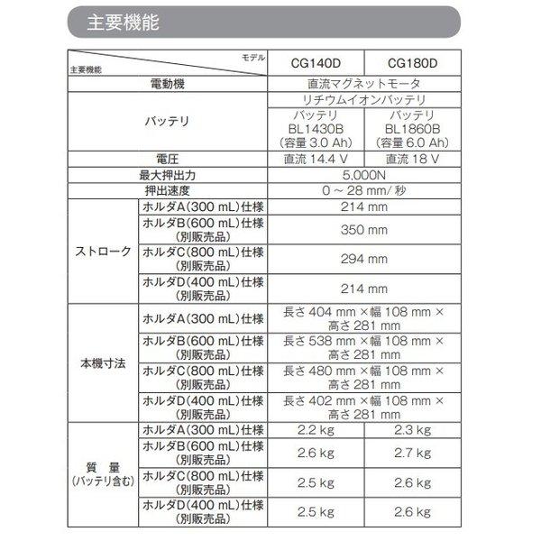 マキタ 18V CG180DRG 充電式コーキングガン 【本体+6.0Ah マキタ 18V CG180DRG 充電式コーキングガン 【本体+6.0Ah