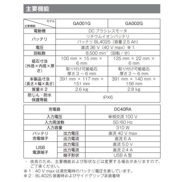 マキタ 40Vmax 充電式ディスクグラインダ125mm GA002GRDX 【フル マキタ 40Vmax 充電式ディスクグラインダ125mm GA002GRDX 【フル