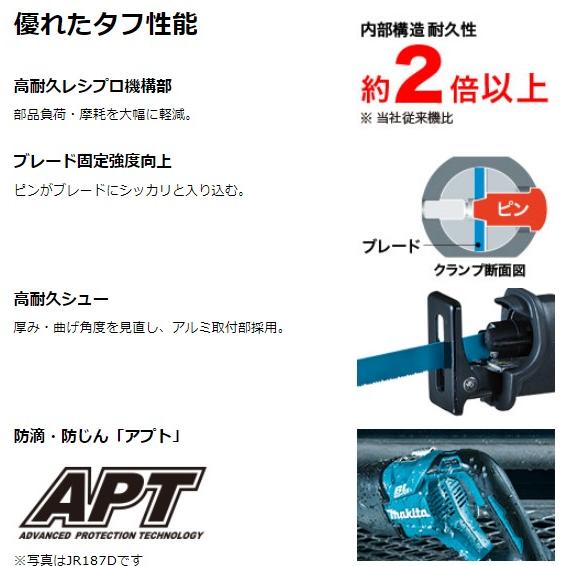 直送のみ マキタ 18V JR186DRGX(注意!!バッテリー1本仕様）充電式レシプロソー【本体+6.0Ahバッテリ(BL1860B)1本+充電器(DC18RF)+ケース】■新品■●