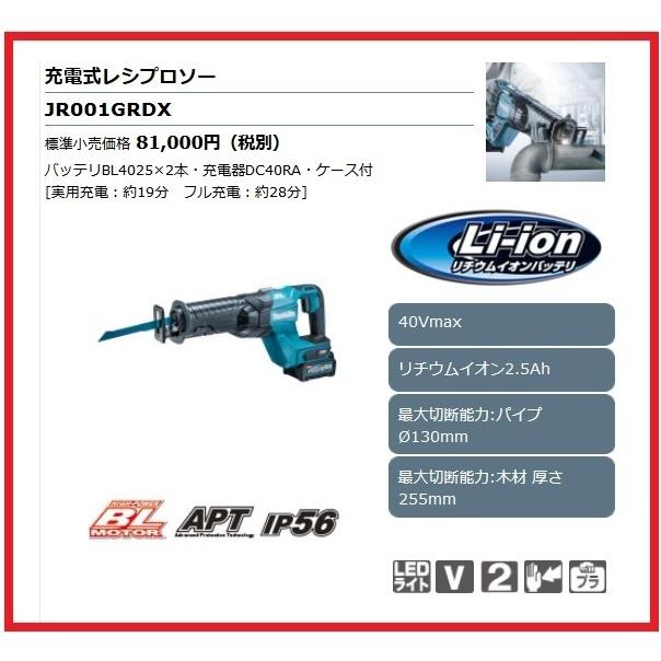マキタ（makita） 40Vmax 充電式レシプロソー JR001GRDX□安心のマキタ 