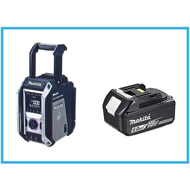 マキタ 10.8V〜18V 充電式ラジオ MR113B(黒)+BL1860B[6.0Ah] 【充電器 