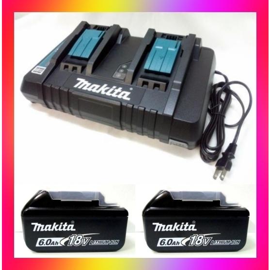 マキタ（makita） 2口急速充電器 DC18RD+バッテリBL1860B[6.0Ah]×2本